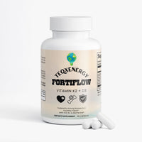 FortiFlow by TeqenX supports bone and heart health with vitamin D3, K2 (MK-7), and calcium. Enhanced absorption with BioPerine. Clean, gluten-free formula. Take 1 capsule twice daily for a 30-day supply. Ideal for adults seeking improved wellness.