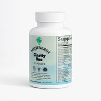 TeqenX ClarityOne Brain & Focus capsules in a white bottle, promoting enhanced focus and sustained energy for cognitive support.