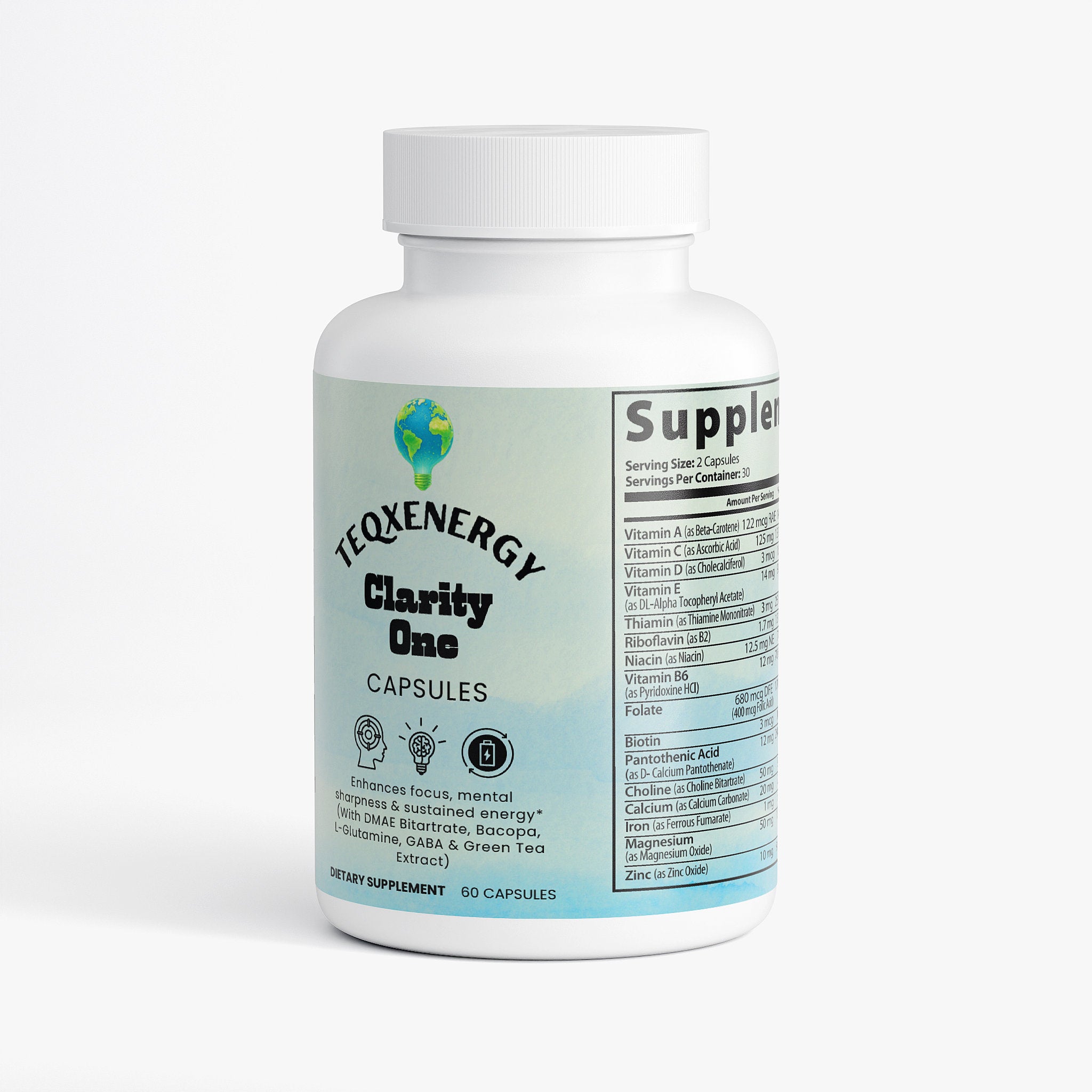 ClarityOne Brain & Focus - DMAE Cognitive Support