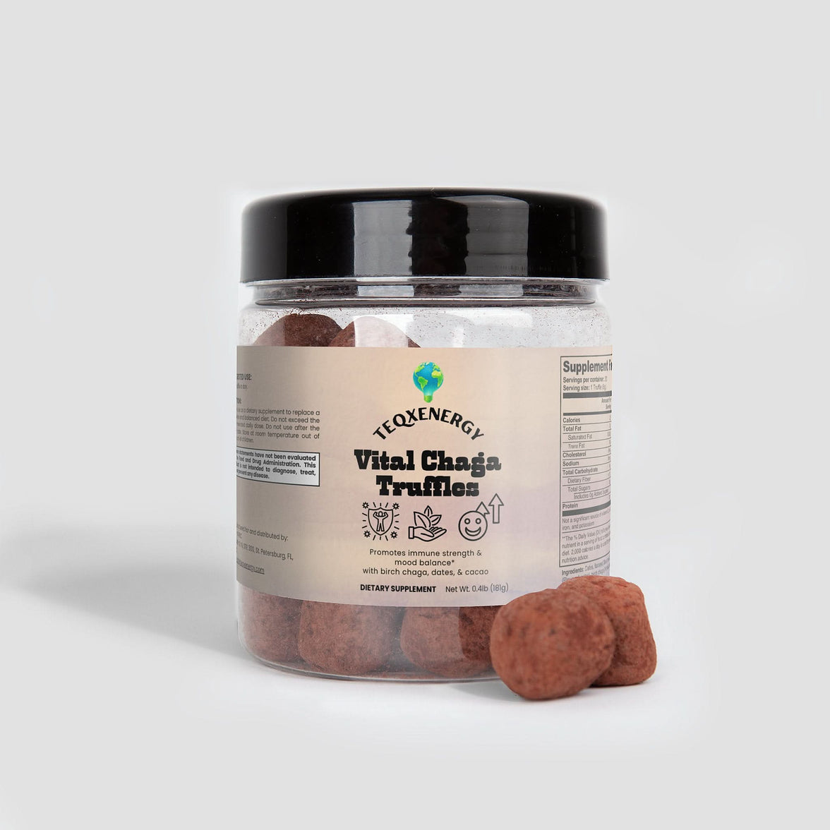 Vital Chaga Truffles offer a delicious way to support gut health and immunity. Made from wild Birch Chaga mushrooms and natural ingredients, these nutrient-dense truffles satisfy chocolate cravings while enhancing overall vitality. Enjoy the rich chocolate flavor guilt-free, with benefits including immune-boosting antioxidants and essential mineral replenishment. Perfect for health-conscious chocolate lovers seeking effective support in a convenient treat. Indulge daily for a month of wellness.