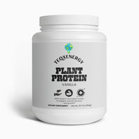 TeqenX Plant Protein Vanilla offers 20g of complete vegan protein with a smooth vanilla flavor and only 110 calories per serving. Ideal for muscle recovery and weight management, this allergen-friendly formula includes essential amino acids and MCT oil for quick energy. Naturally sweetened with stevia, it mixes easily in water or smoothies. Each container provides 28 servings of quality nutrition. Perfect for an active lifestyle.