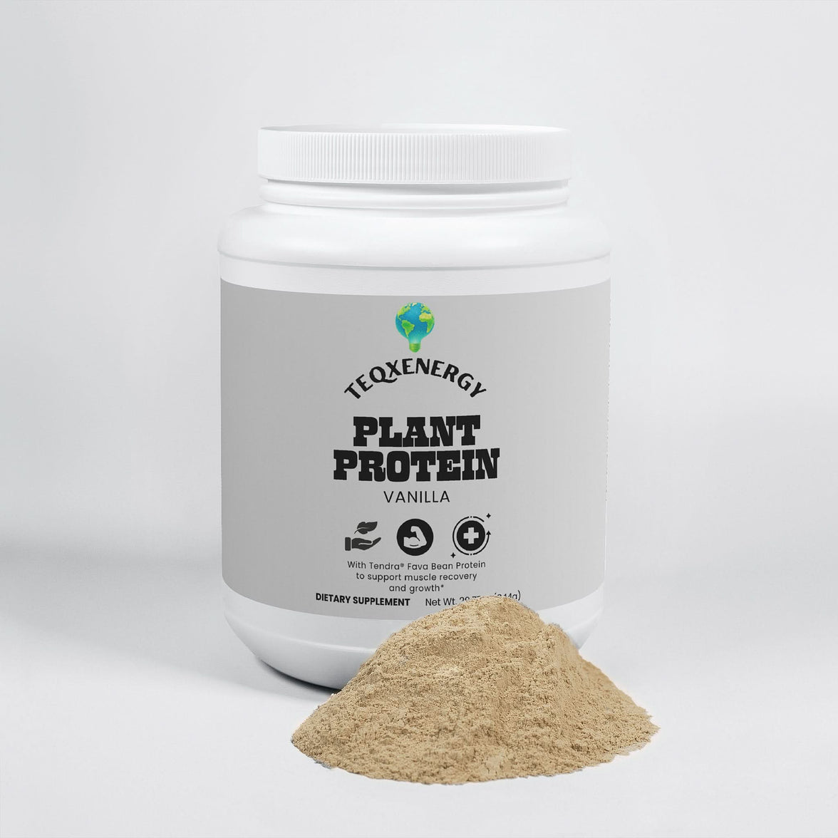 TeqenX Plant Protein Vanilla offers 20g of complete vegan protein with just 110 calories per serving. This smooth vanilla formula supports muscle recovery and active lifestyles. Enjoy essential amino acids and MCT oil for quick energy, naturally sweetened with stevia. Mix easily in water or smoothies for a satisfying boost. Allergen-friendly and non-GMO, it's perfect for your daily nutrition needs. Each container provides 28 servings, making it a convenient choice for your health journey.