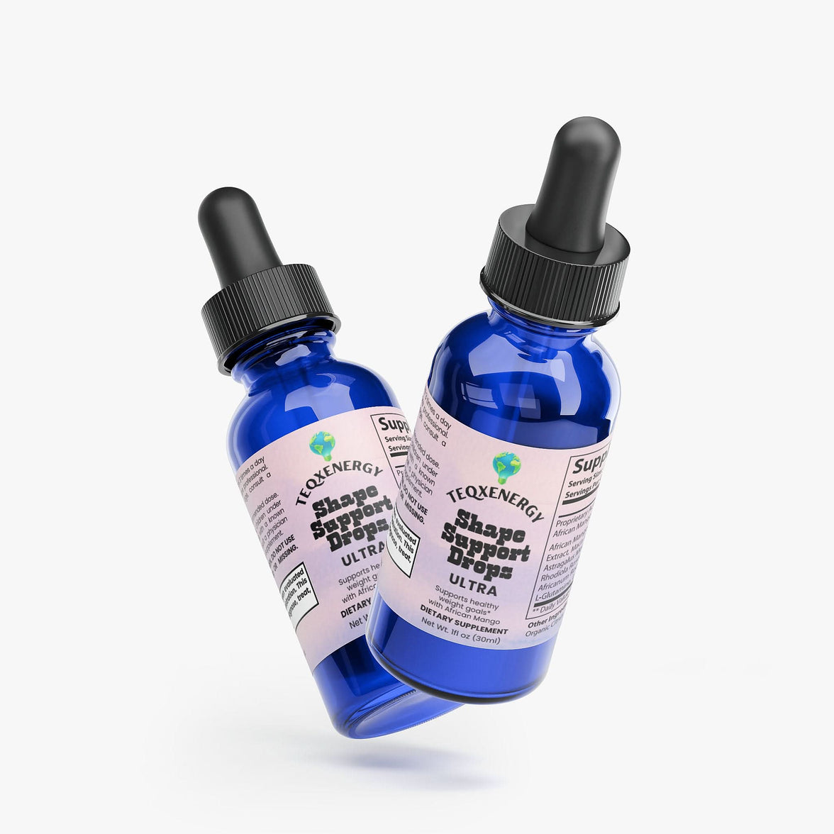 TeqenX Shape Support Drops enhance metabolism and support weight management. Featuring the Active-8 Complex and a premium amino blend, this fast-absorbing liquid formula is vegan-friendly, gluten-free, and hormone-free. Ideal for those focused on effective weight management, take 1ml three times daily for optimal results. Each 1oz bottle provides about 10 days of support.