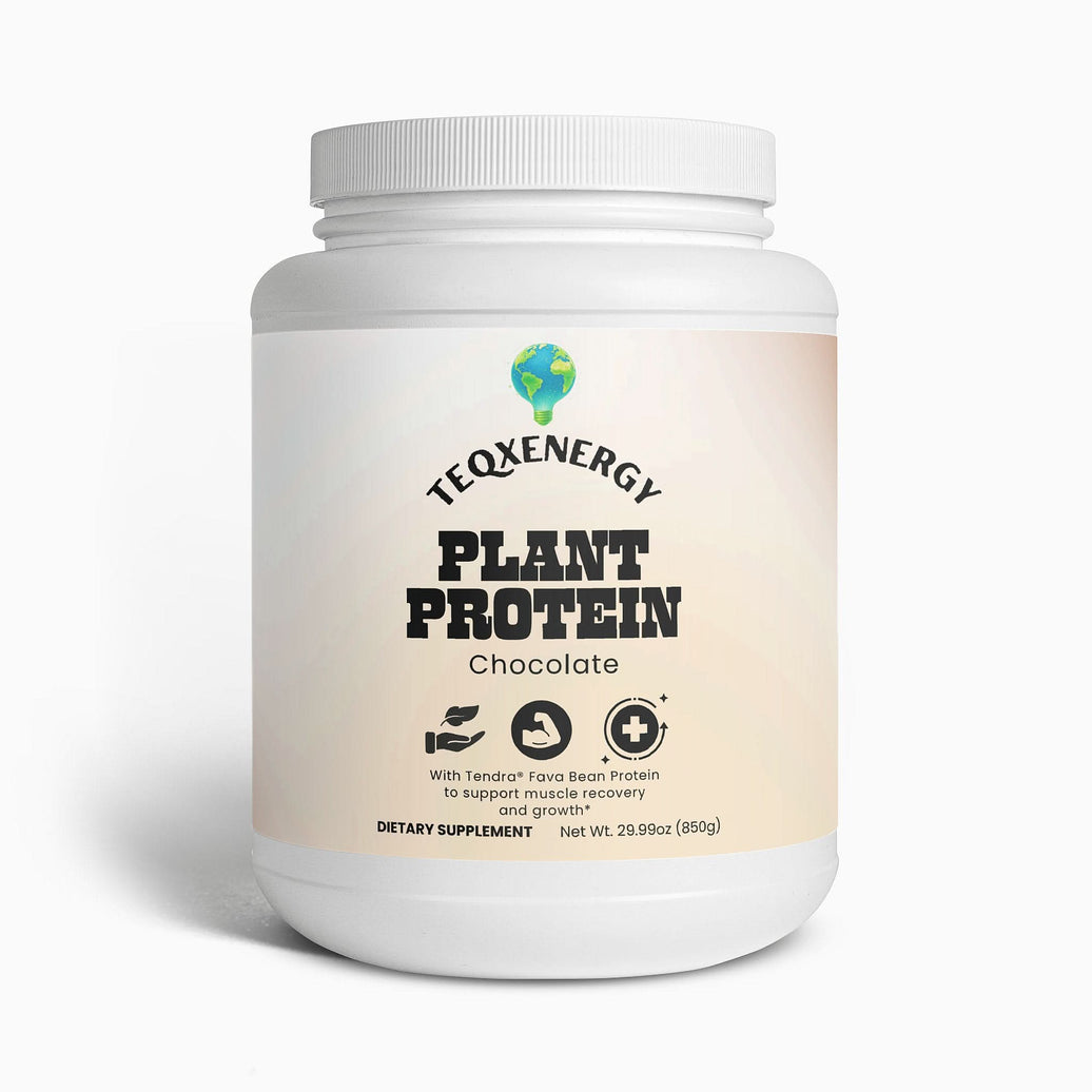TeqenX Plant Protein Chocolate offers 21g of complete vegan protein with a rich chocolate flavor. At only 110 calories per serving, it's ideal for muscle recovery and weight management. Enjoy a delicious, allergen-friendly treat that's vegan, dairy-free, soy-free, gluten-free, and non-GMO. Mix 2 scoops with water or your favorite beverage daily for effective nutrition. Each 29.99 oz container provides around 28 servings.