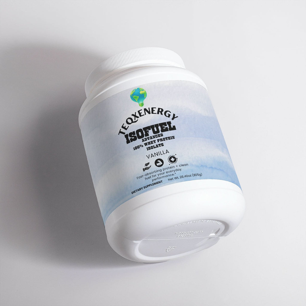 Isofuel Advanced by TeqenX offers 22g of premium whey protein isolate in a creamy vanilla flavor. Designed for athletes, it supports muscle growth with rapid absorption and includes MCT oil for quick energy. Non-GMO and vegetarian-friendly, it's low in carbs and fat. Mix 2 scoops with your favorite beverage daily, especially post-workout. Each container provides 26-27 servings for optimal recovery.
