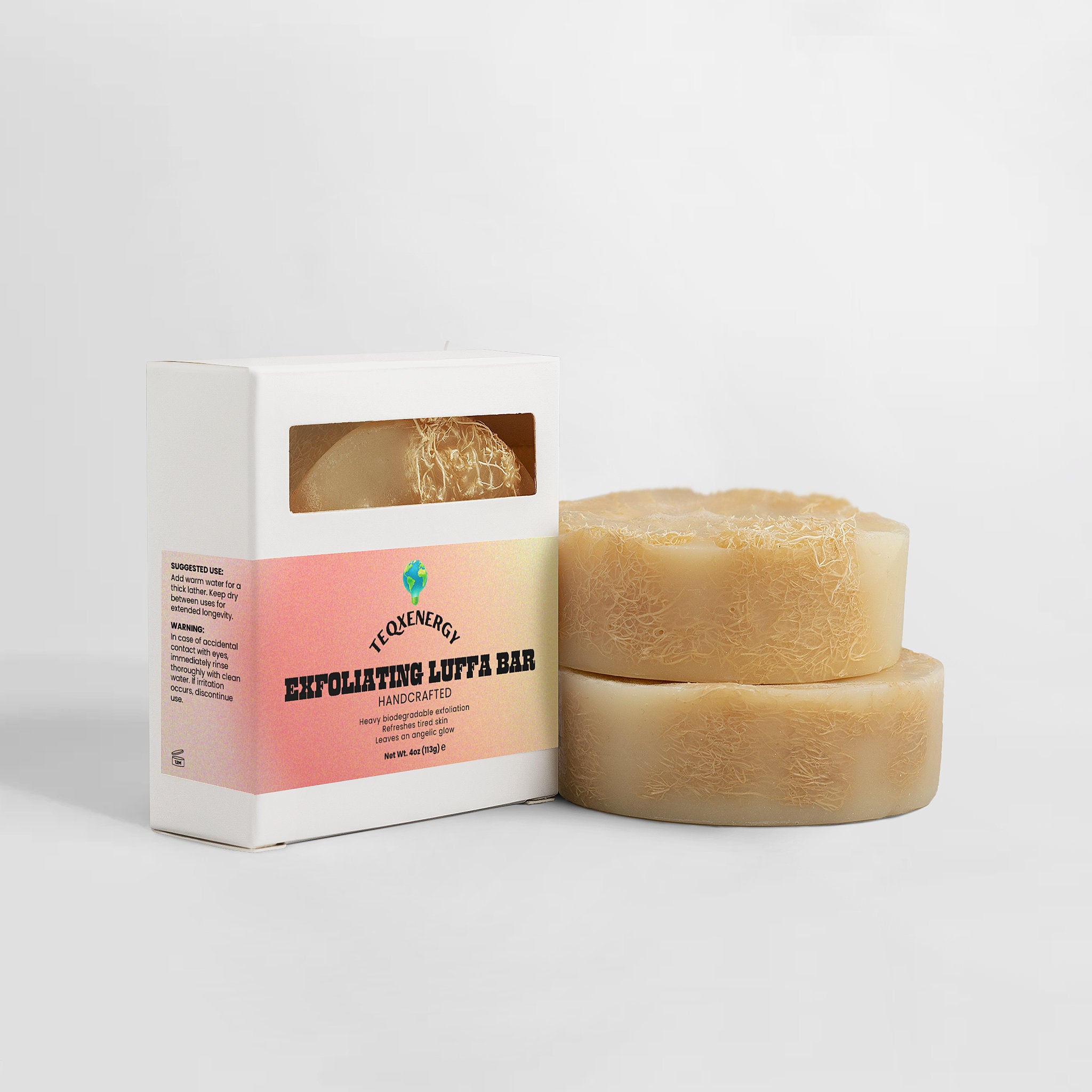 Exfoliating Luffa Bar - Hemp Tea Tree Natural Scrub