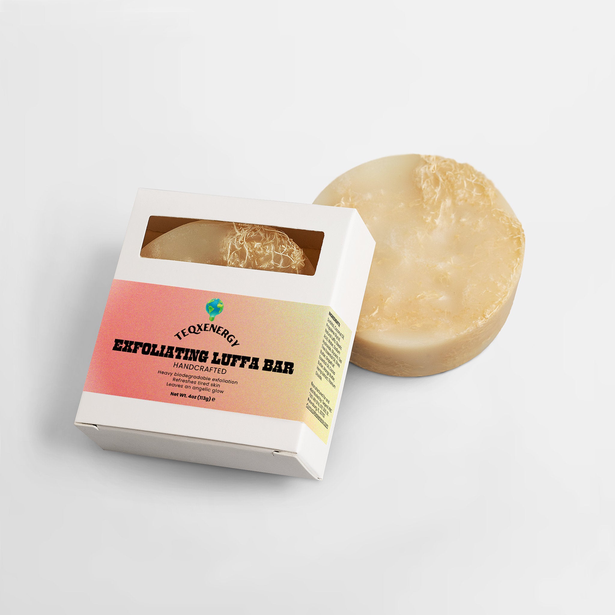 Exfoliating Luffa Bar - Hemp Tea Tree Natural Scrub
