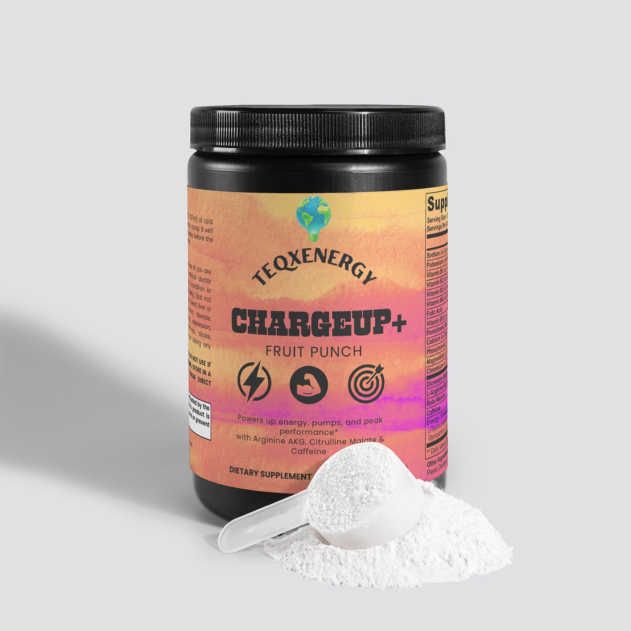 ChargeUp+ Fruit Punch - Pre-Workout Energy Pumps Focus