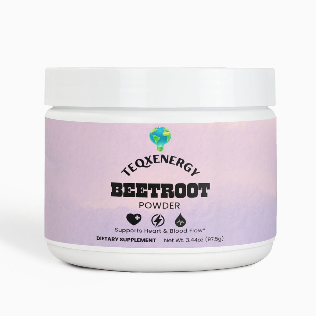 TeqenX Beetroot Powder supports healthy blood flow and athletic recovery with natural ingredients. Ideal for pre- and post-workout, this blend of beetroot, hibiscus, and apple juice powder is naturally sweetened and free from artificial additives. Mix one scoop with water for a refreshing boost. Each container offers 30 servings, perfect for athletes and health enthusiasts.