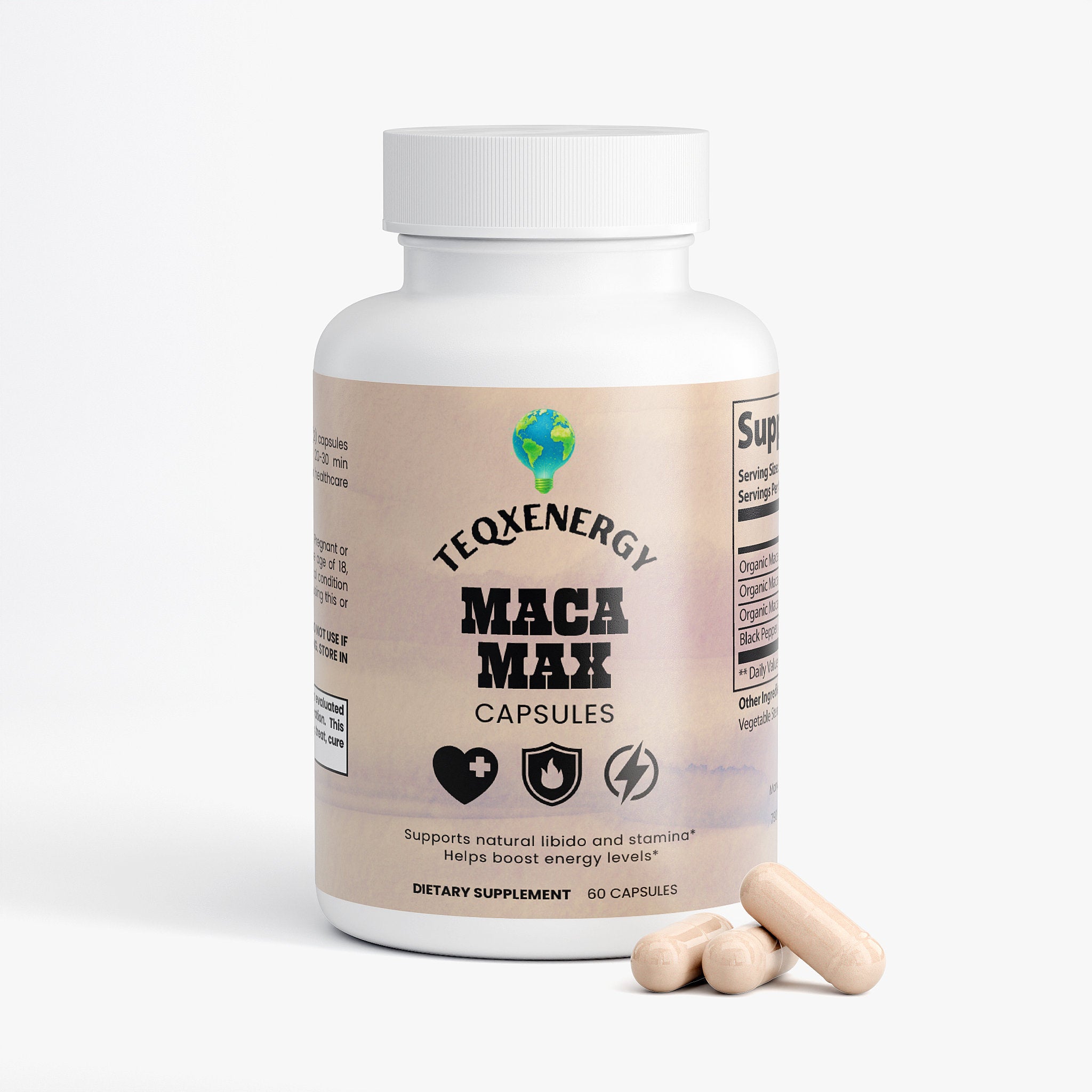 Maca Max - 1500mg Tri-Color Organic Energy Vitality