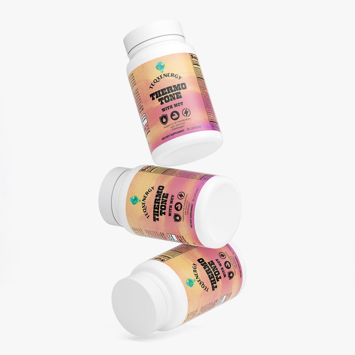 TeqenX THERMOTONE MCT is a powerful fat burner that supports metabolism and weight management. This advanced formula features medium-chain triglycerides, L-Carnitine, and Garcinia Cambogia, delivering enhanced thermogenesis and fat metabolism. With over 20 active ingredients, including essential vitamins and minerals, it's designed to optimize your fitness journey. Achieve your goals with this effective supplement, especially when paired with a balanced diet and exercise.