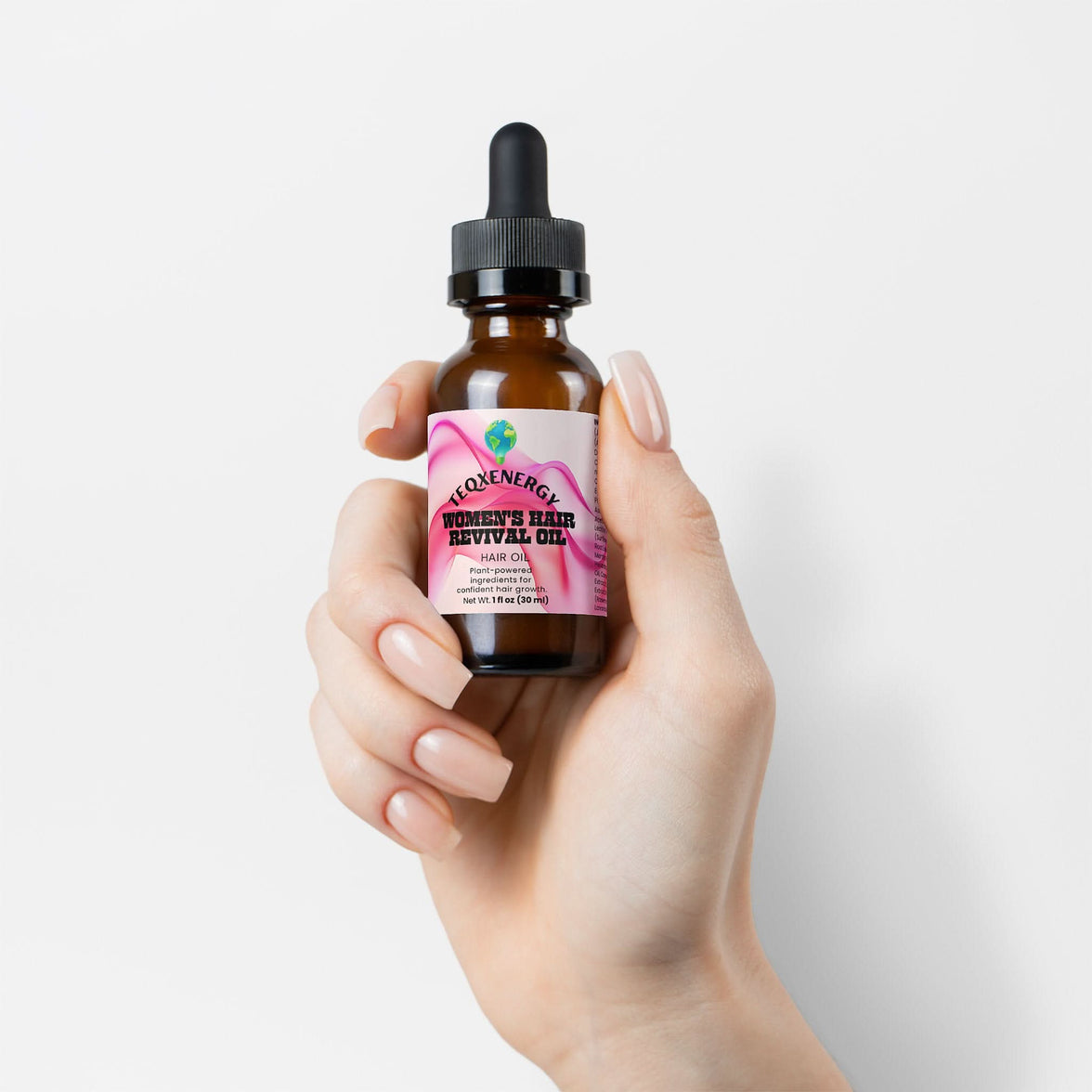 TeqenX Women's Hair Revival Oil revitalizes hair with a blend of liposomal vitamins and botanical oils. Experience enhanced volume, shine, and scalp health with this lightweight formula designed for daily use. Transform your hair care routine and enjoy salon-quality results at home.