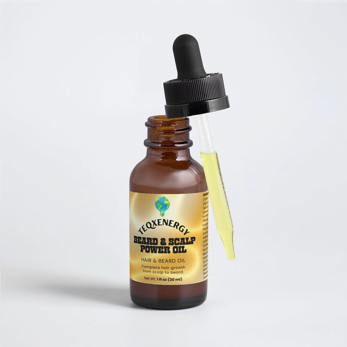 TeqenX Beard & Scalp Power Oil enhances beard thickness and scalp coverage with liposomal vitamins and natural oils. Experience barber-grade results, eliminate beard itch, and enjoy a subtle herbal scent. Perfect for daily grooming, this oil supports healthy hair growth and follicle strength. Transform your look with confidence.