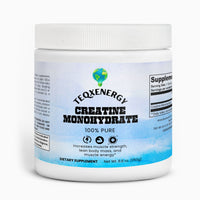 TeqenX Creatine Monohydrate 250g container, labeled '100% Pure,' designed to enhance strength and performance for athletes.