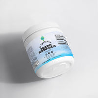 TeqenX Creatine Monohydrate in a white container with a blue gradient, promoting strength and muscle growth for athletes.