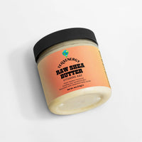 TeqenX Raw Shea Butter in a 4oz round container with a black lid, offering pure, organic moisture for face, body, and hair.