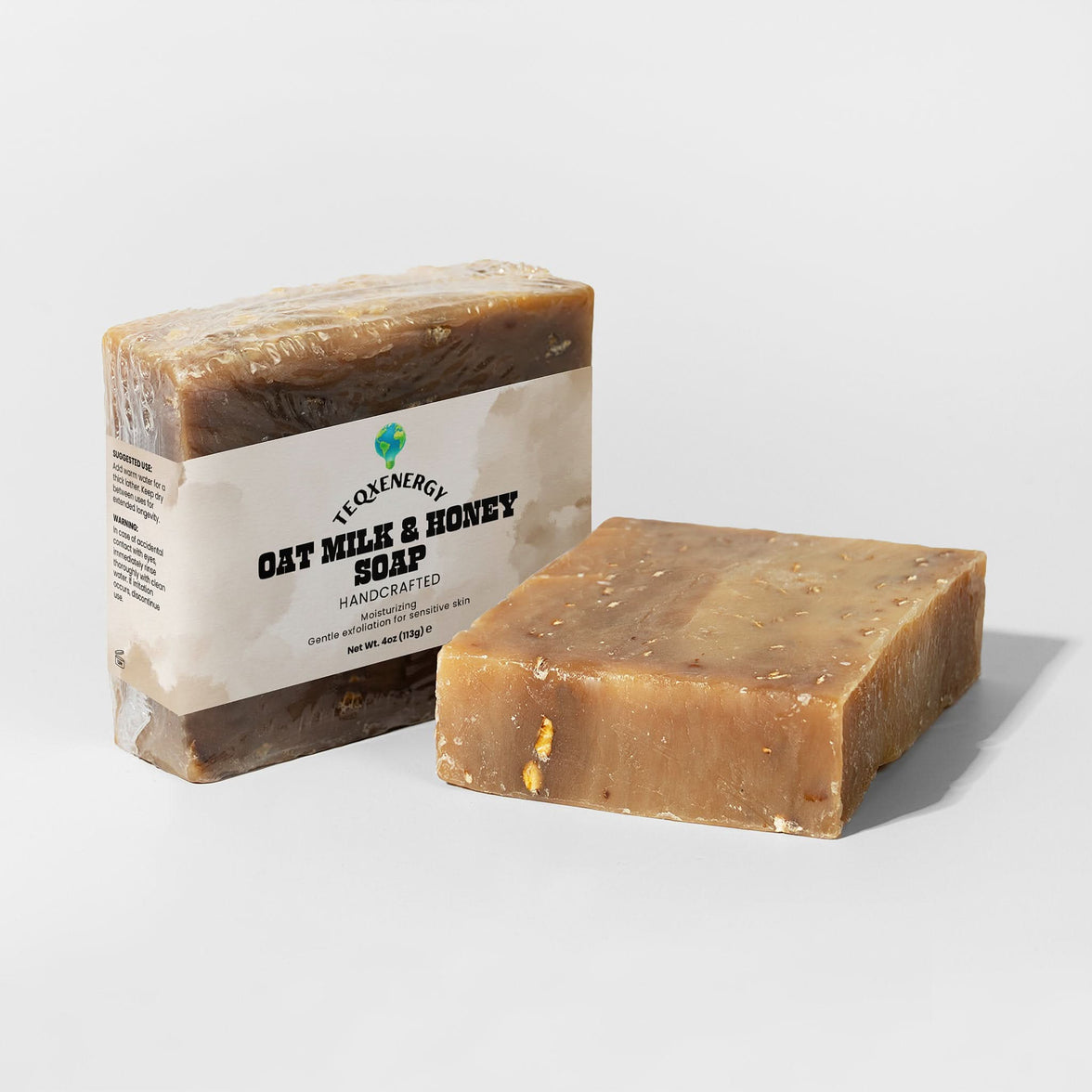 TeqenX Oat Milk Honey Soap is a luxurious handmade soap for sensitive skin. Infused with soothing oats, nourishing goat milk, and pure honey, it provides gentle cleansing and deep hydration without irritation. Perfect for those seeking relief for reactive skin, this artisan soap ensures a smooth texture and delightful fragrance. Enjoy a pampering experience while maintaining your skin's moisture barrier. Ideal for everyday use.