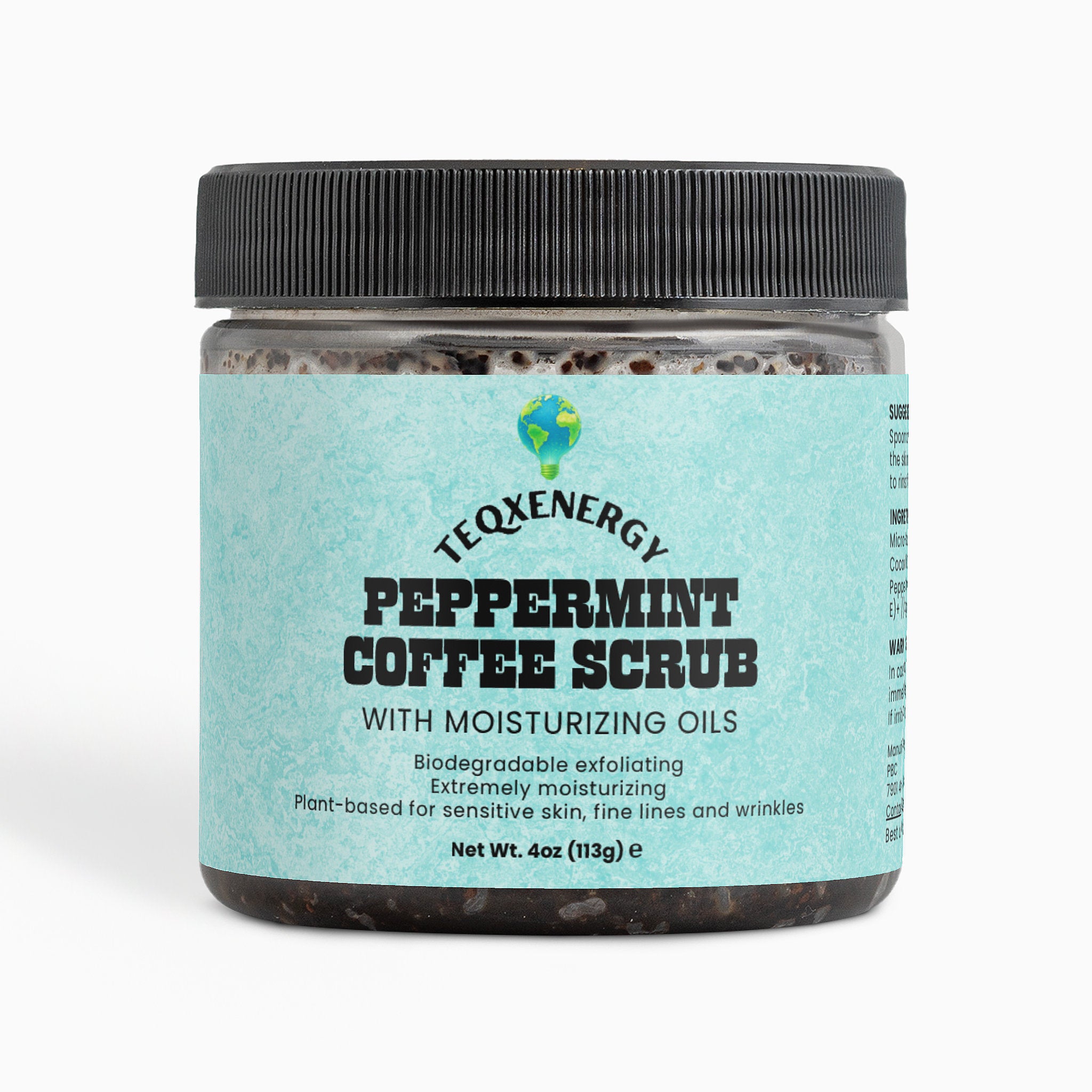 Peppermint Coffee Scrub - Exfoliating Body Polish 4oz
