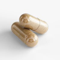 TeqenX Vital Harmony Ayurvedic Complex capsules filled with light brown powder for holistic wellness and balanced mind-body resilience.
