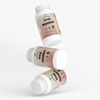 TeqenX Vital Harmony Ayurvedic Complex bottles showcasing a blend of adaptogens and digestive aids for holistic wellness.