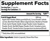 TeqenX PlantFusion Blend offers complete plant nutrition in 60 capsules. It supports digestive health, cardiovascular wellness, and cellular protection with a blend of fruits and vegetables. Ideal for adults seeking a convenient way to enhance their diet and overall health. Elevate your wellness naturally with this premium whole food supplement.