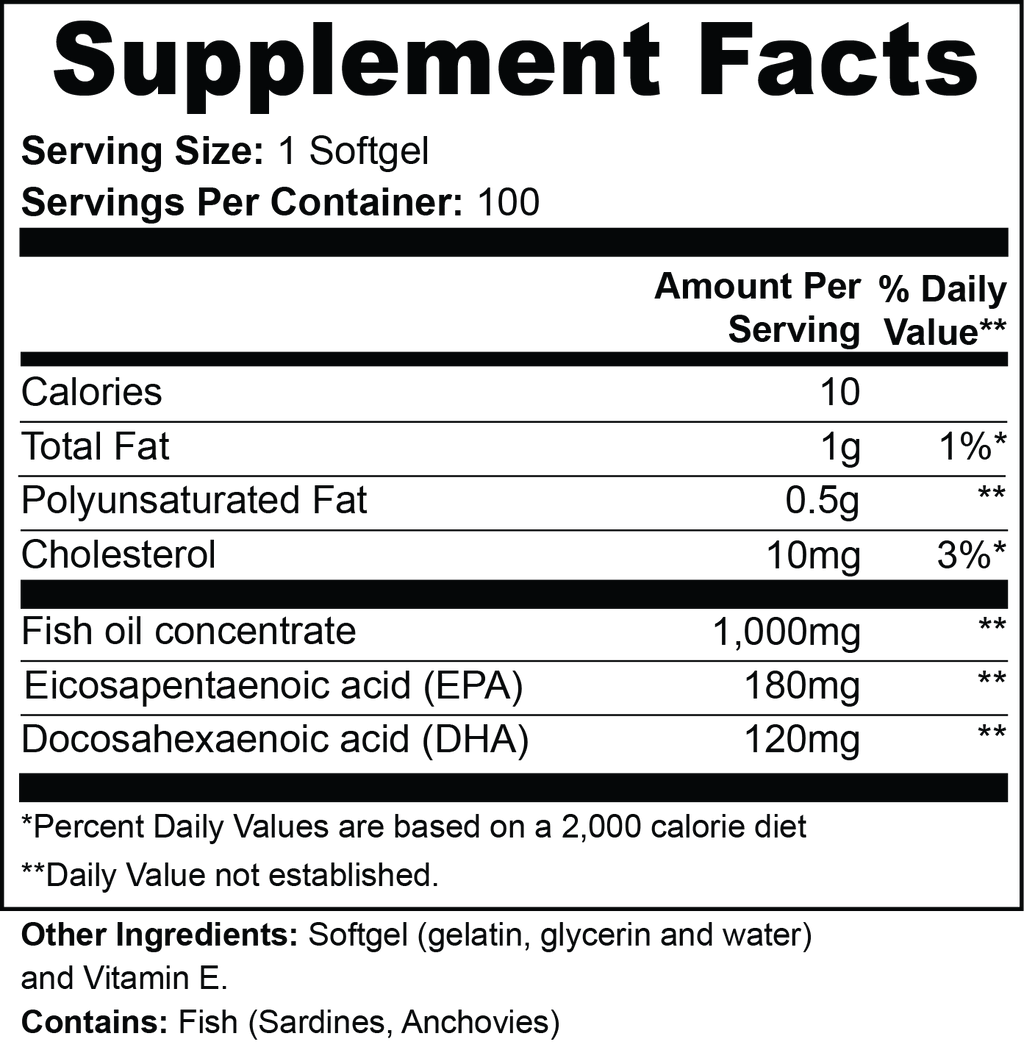 Omega-3 EPA 180mg DHA 120mg - Heart Brain Vision