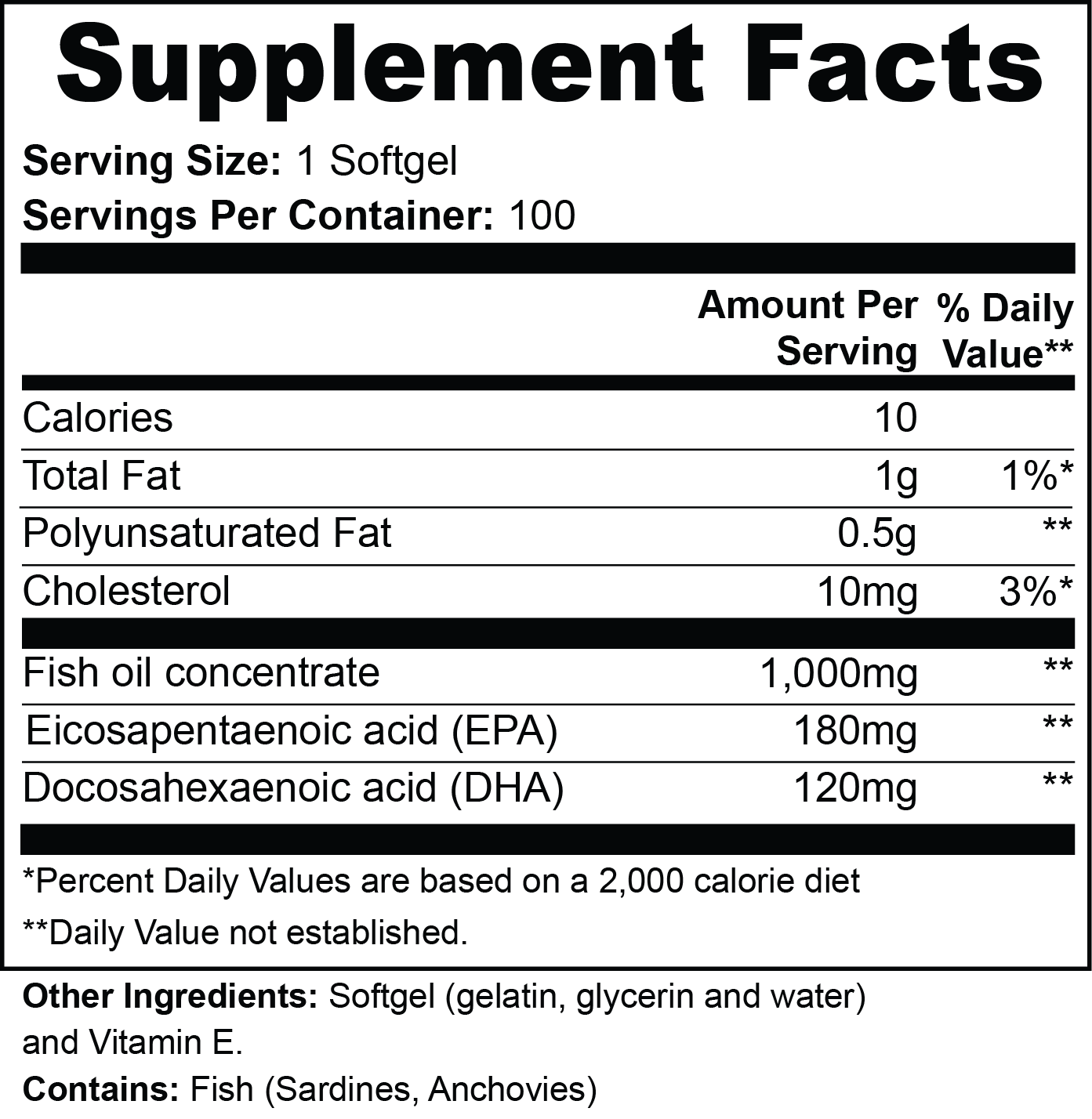 Omega-3 EPA 180mg DHA 120mg - Heart Brain Vision