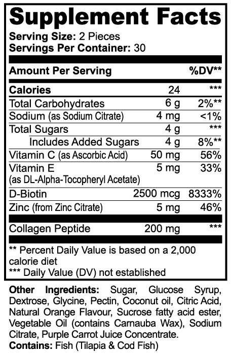 Collagen Gummies Orange - Adult Beauty & Joint Support
