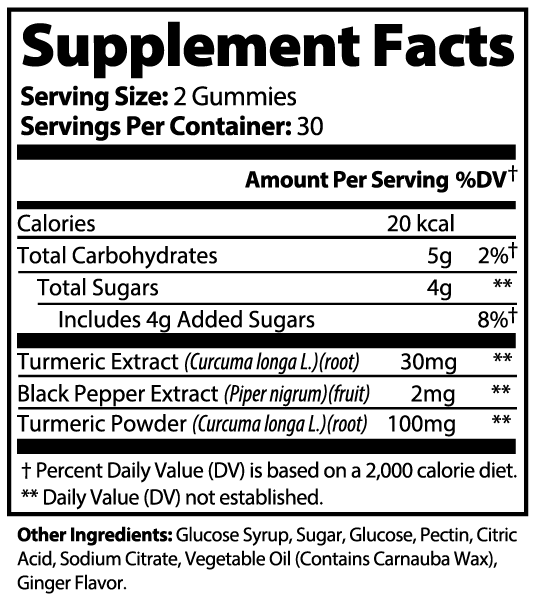 Turmeric Gummies - Curcumin Joint Support 60ct