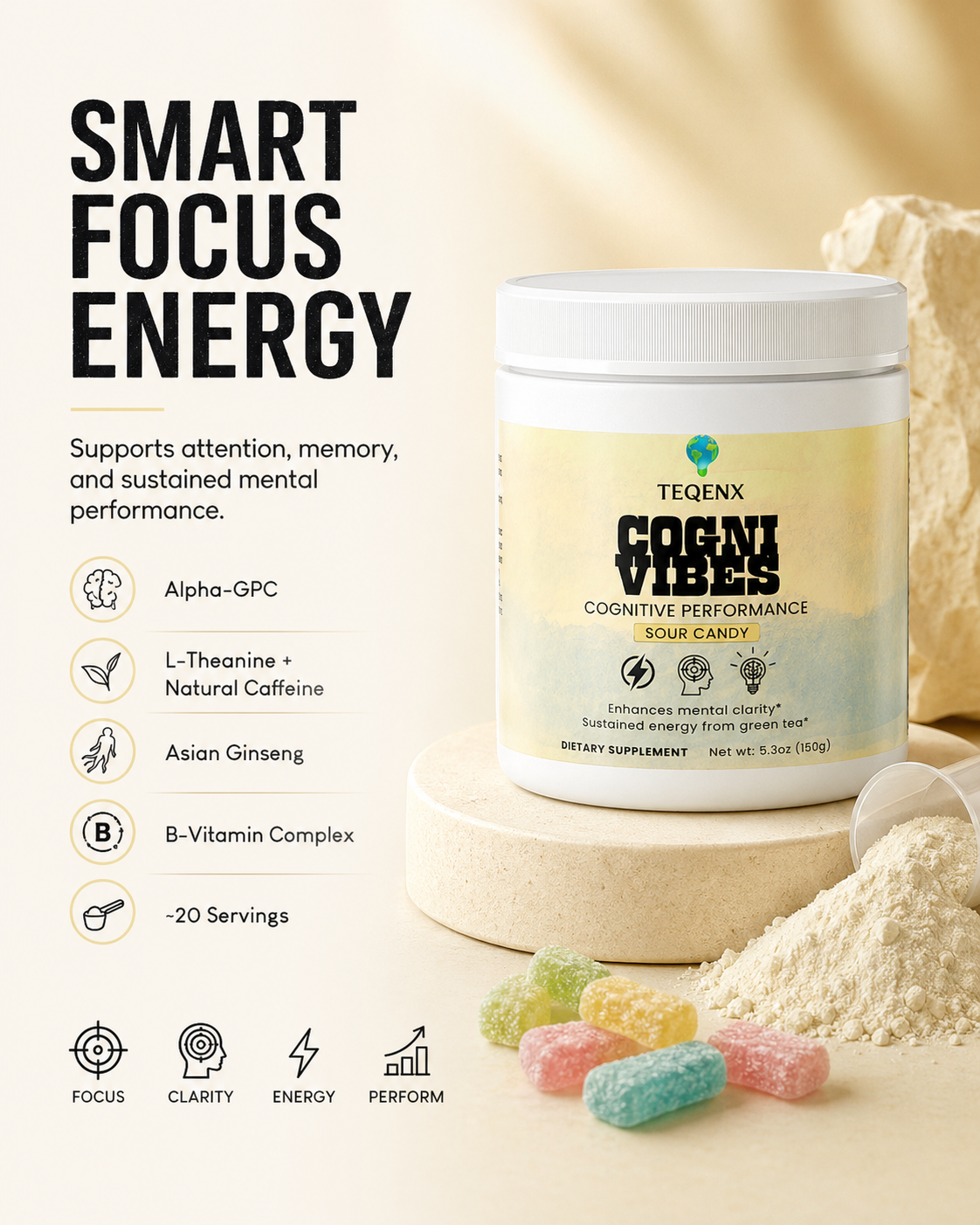 CogniVibes - Cognitive Performance Sour Candy