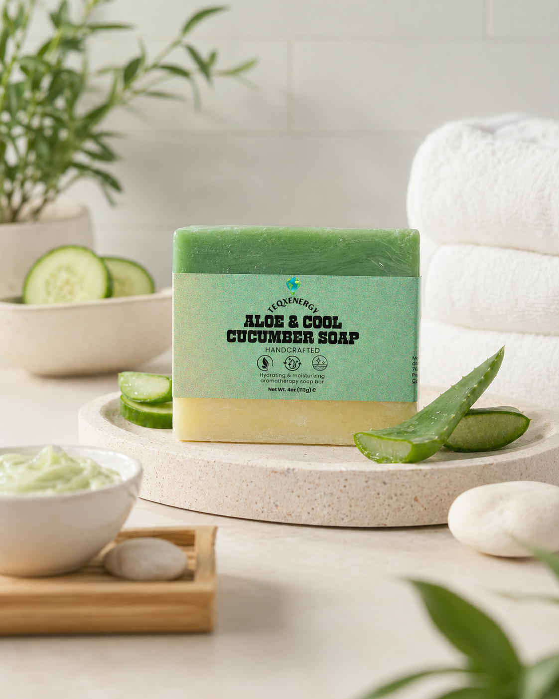 Aloe Cucumber Soap - Cooling Relief Sensitive Skin