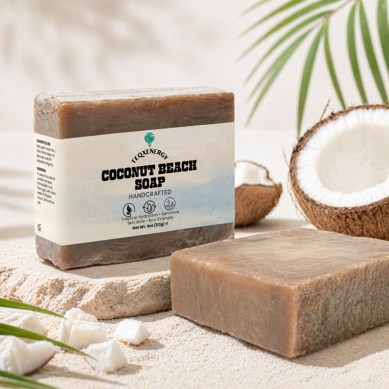 Coconut Beach Soap - Sensitive Skin Tropical Luxury