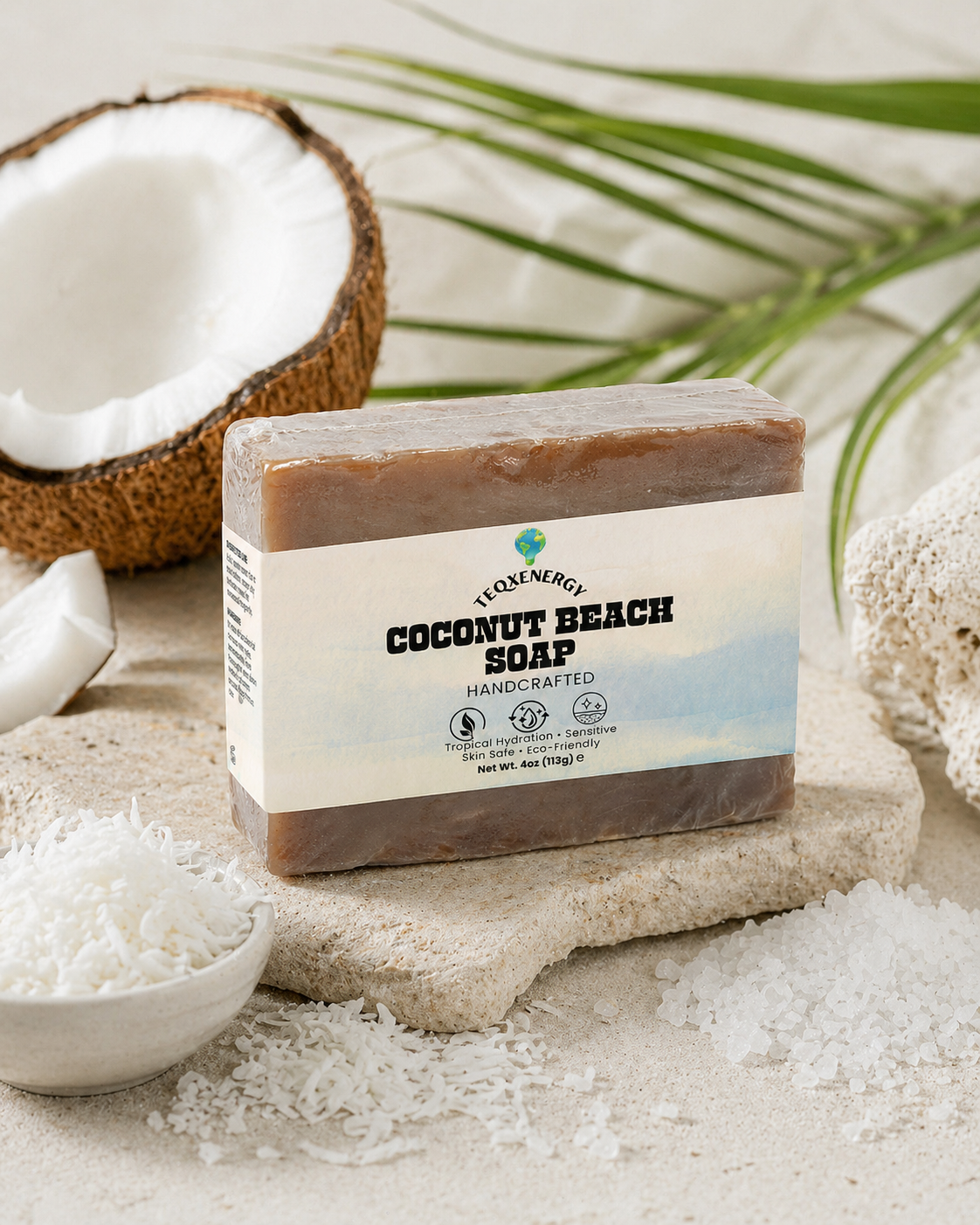Coconut Beach Soap - Sensitive Skin Tropical Luxury