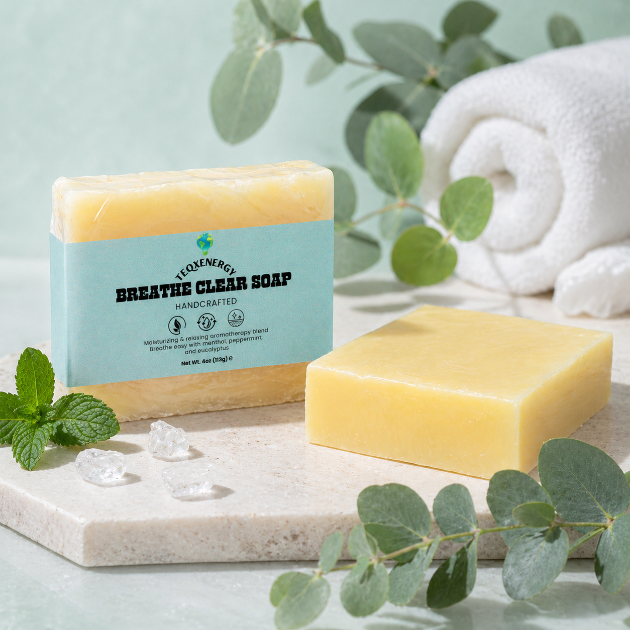 Breathe Clear Soap - Eucalyptus Peppermint Aromatherapy