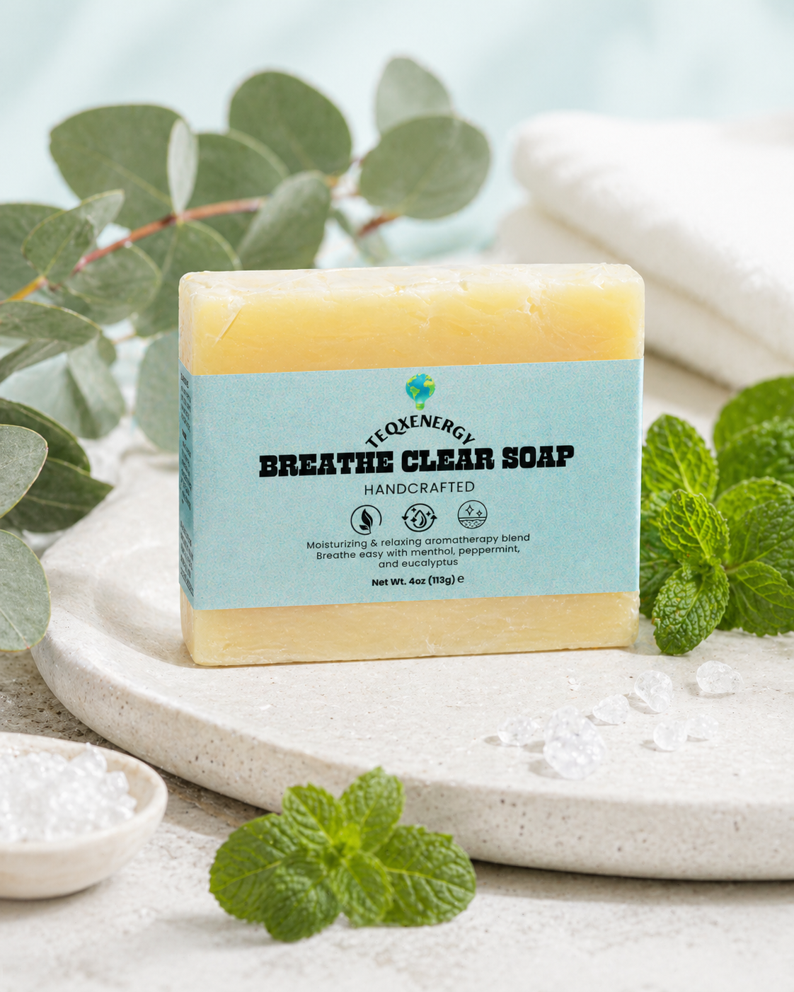 Breathe Clear Soap - Eucalyptus Peppermint Aromatherapy