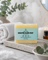 TeqenX Breathe Clear Soap offers an invigorating aromatherapy experience with eucalyptus and peppermint essential oils. This organic soap hydrates with shea butter while delivering a refreshing, spa-like scent. Ideal for those seeking luxury and wellness in their daily routine, it combines cleansing and nourishment in one premium bar. Elevate your shower experience today.