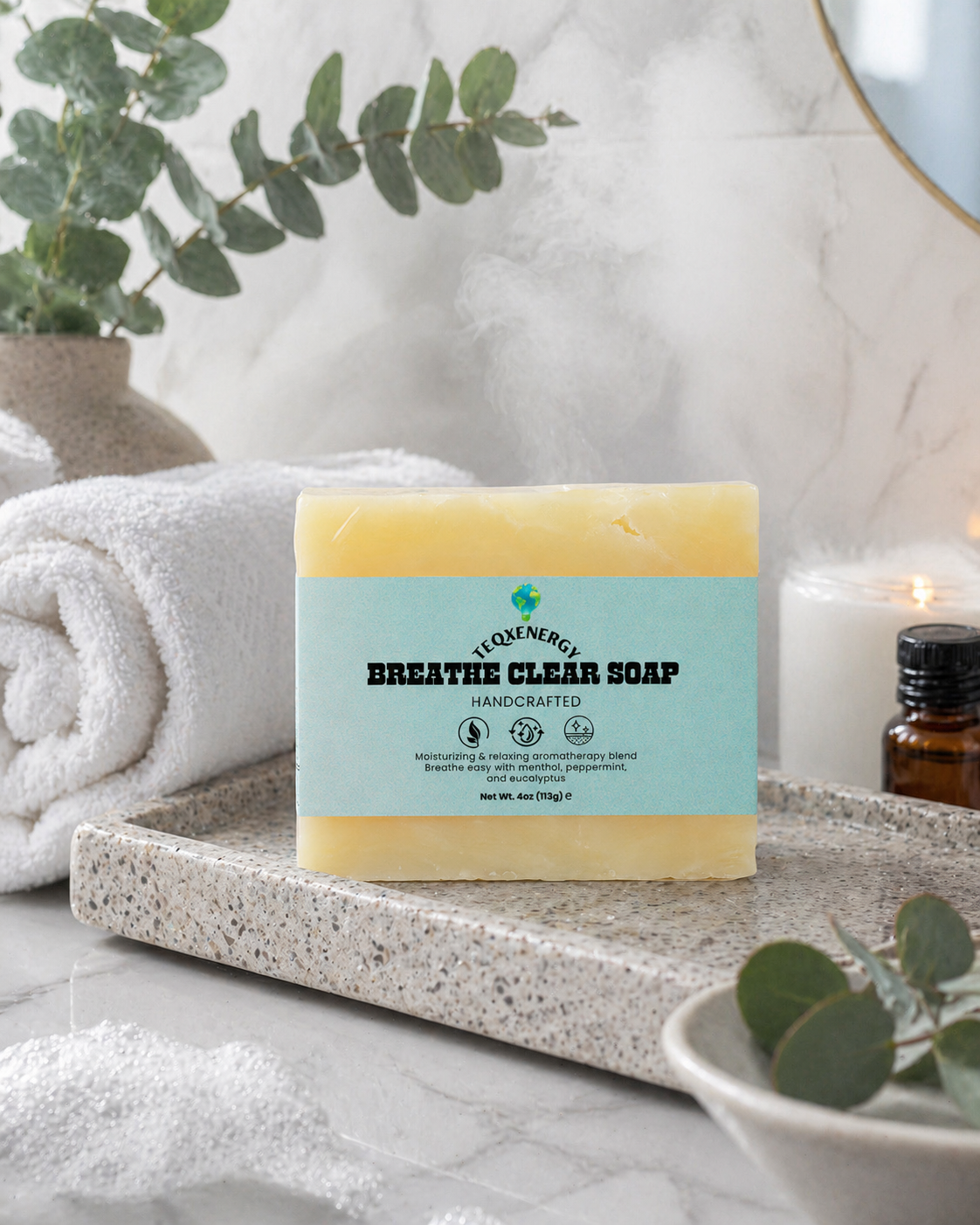 Breathe Clear Soap - Eucalyptus Peppermint Aromatherapy