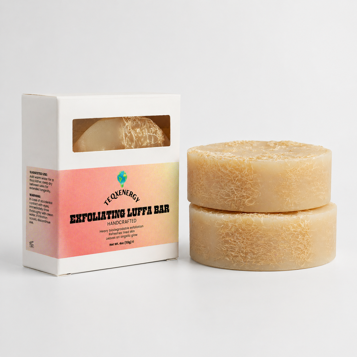 Exfoliating Luffa Bar - Hemp Tea Tree Natural Scrub