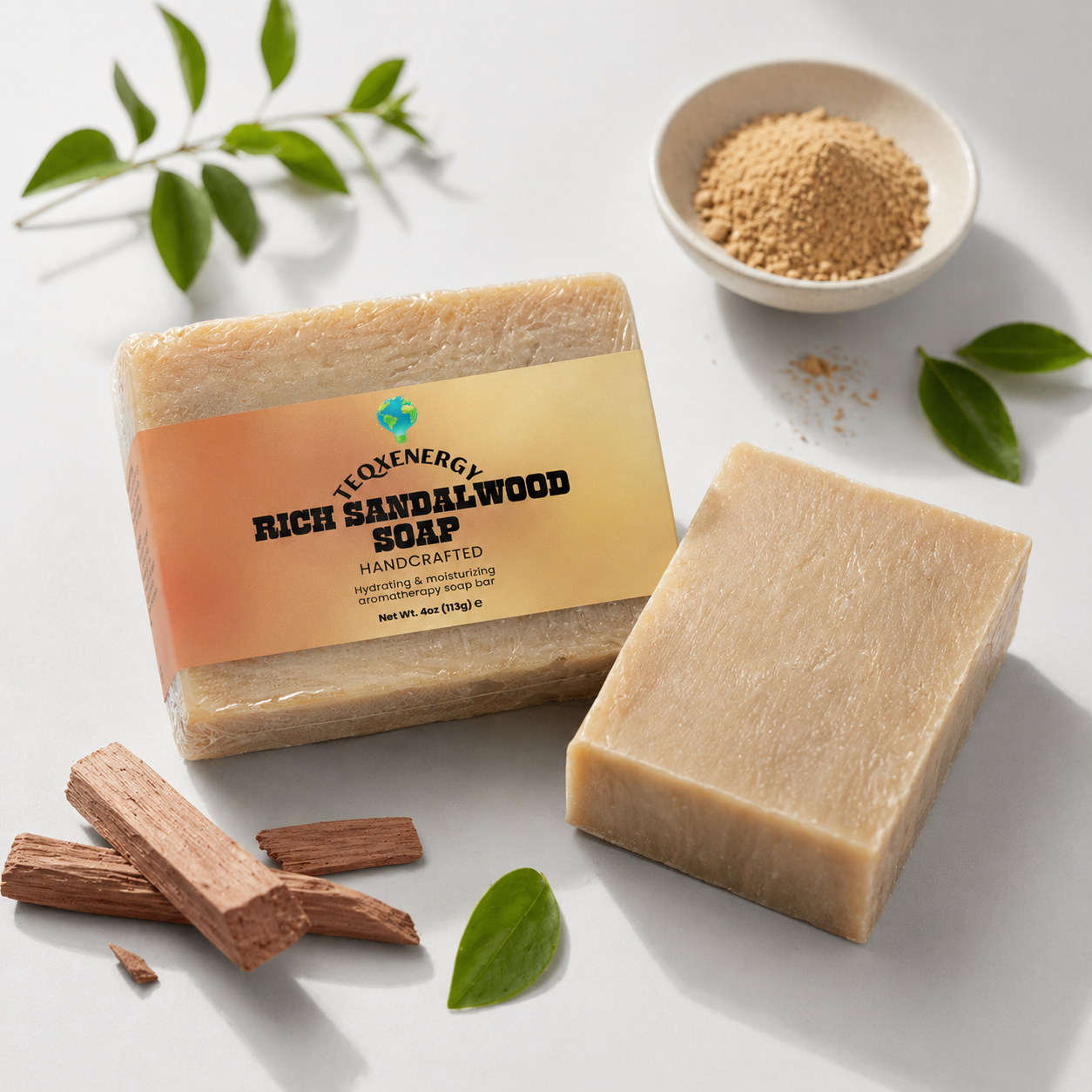 Rich Sandalwood Soap - Luxury Aromatherapy Bar 4oz