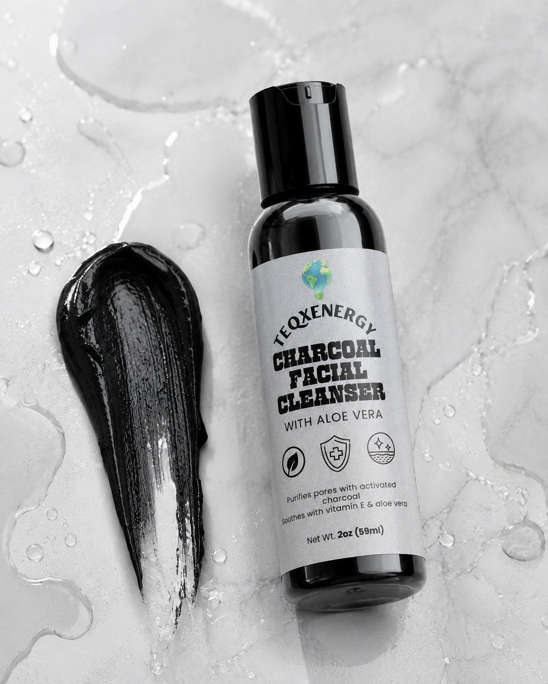 Activated Charcoal Facial Cleanser – Gentle Daily Wash