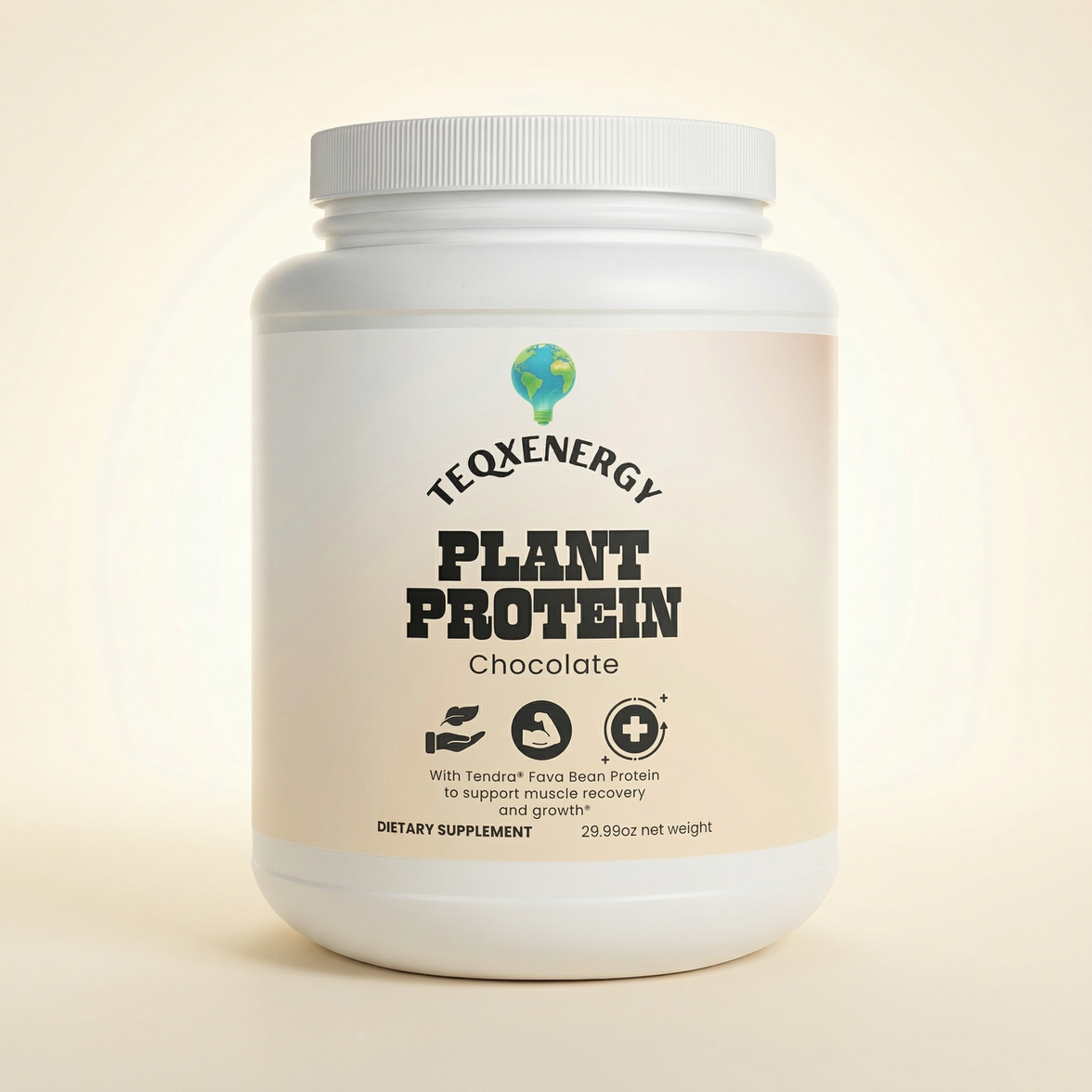TeqenX Plant Protein Chocolate offers 21g of complete vegan protein with a rich chocolate flavor and only 110 calories per serving. Ideal for muscle recovery and weight management, this allergen-friendly formula is vegan, dairy-free, soy-free, gluten-free, and non-GMO. Mix 2 scoops with water or your favorite beverage daily for a delicious treat that supports your health goals. Enjoy around 28 servings in each 29.99 oz container.